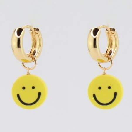 Smiley Charm Earrings for wholesale by Hello Koai