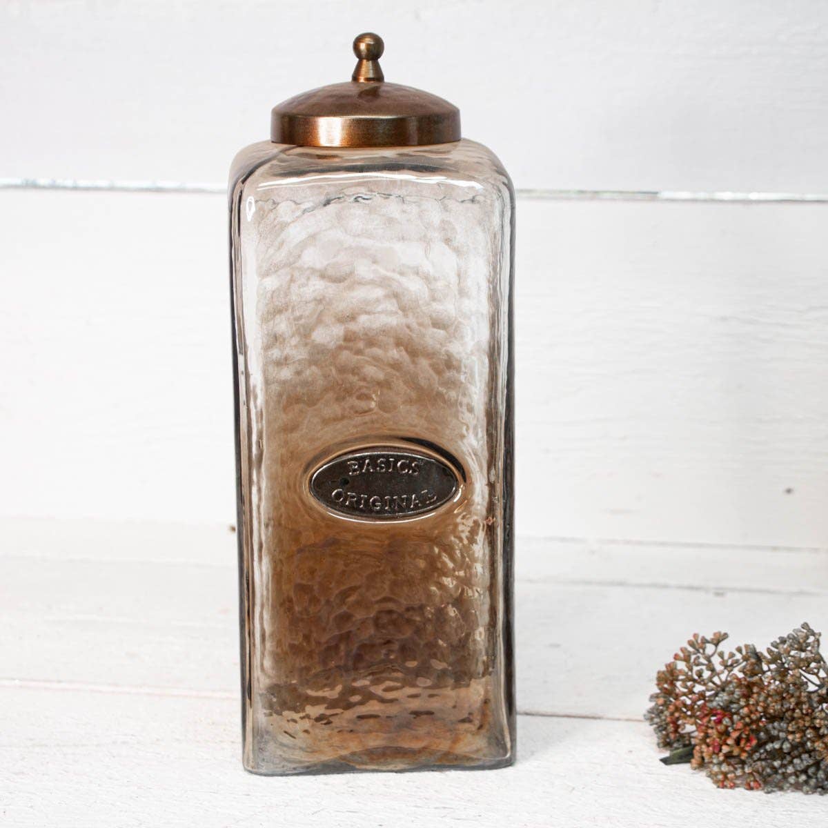 Antikas - Wholesale Apothecary Jar - Brown Glass Sugar Bowl - H.30cm0