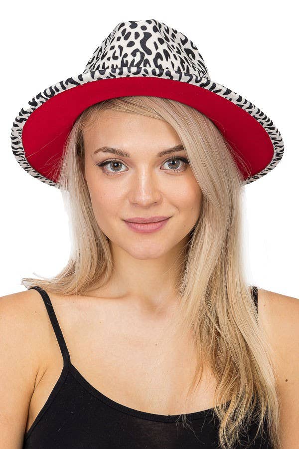 Cap Zone - Wholesale Fedora - Women's - Leopard Red Bottom Fedora9