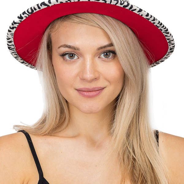 Cap Zone - Wholesale Fedora - Women's - Leopard Red Bottom Fedora9