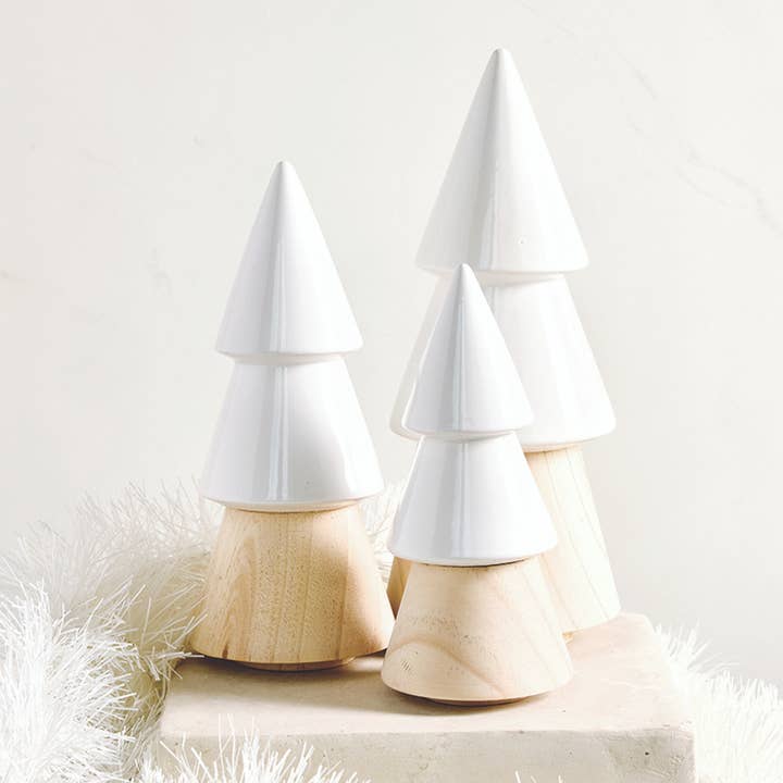 Santa Barbara Design Studio by Creative Brands - Wholesale Christmas Decoration - Ceramic + Wood Tree Set2