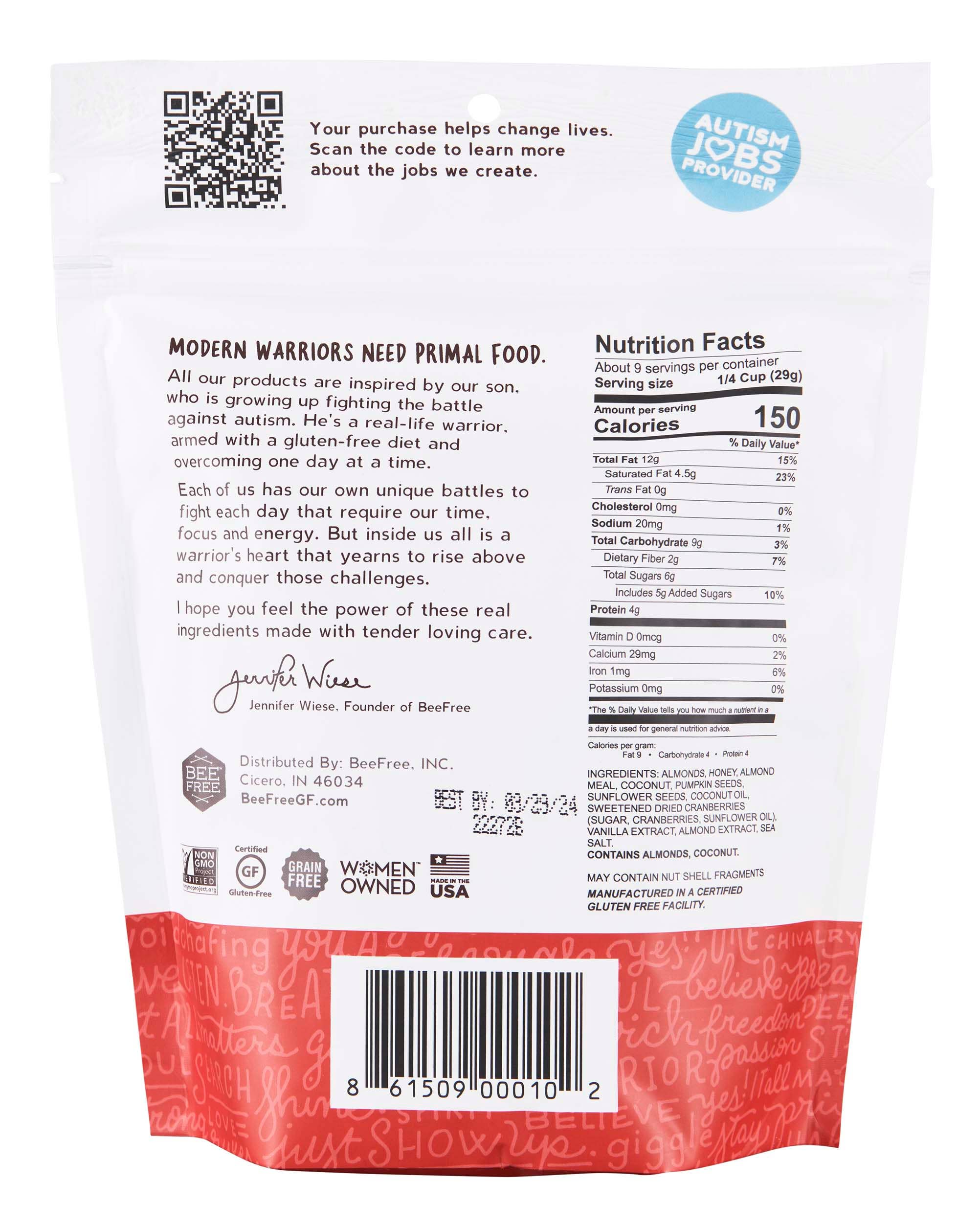 BeeFree LLC. - Vente Granolas - Snack granola sans gluten : Berry, 9 oz.3