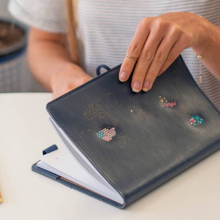 Chasing Threads - Wholesale Journal/Diary - Stitch Your Travels Map Notebook Kit - Navy Leather19