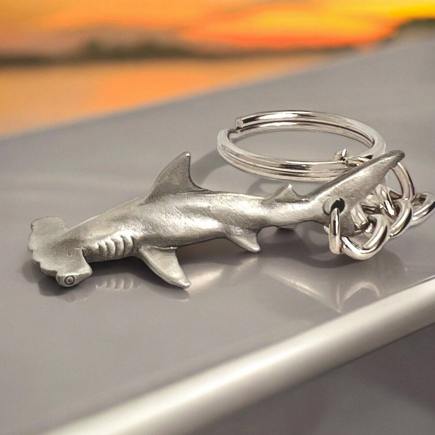 Big Blue by Roland St John - Wholesale Keychain - Unisex - Hammerhead Shark Keychain - Sea Life Collection - Pewter4