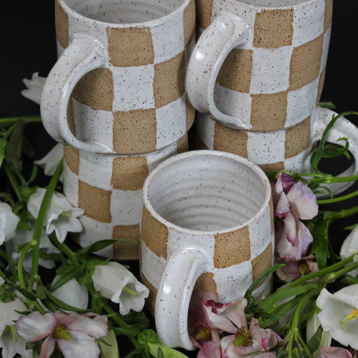 CoraFreemanDesign - Wholesale Coffee Mug - Speckled and Checkered Mug3