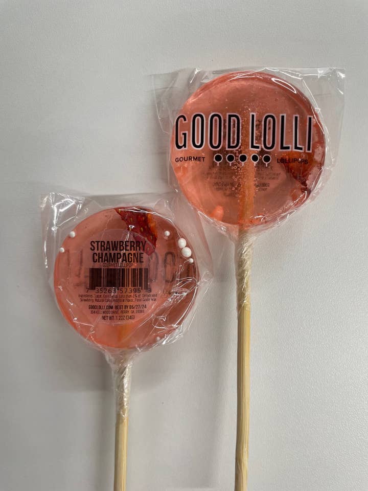 STRAWBERRY CHAMPAGNE LOLLIPOP for wholesale by Good Lolli