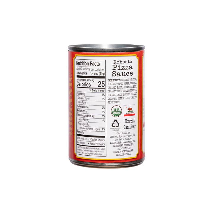Bianco Dinapoli - Wholesale Sauce - Organic Robusto Pizza Sauce