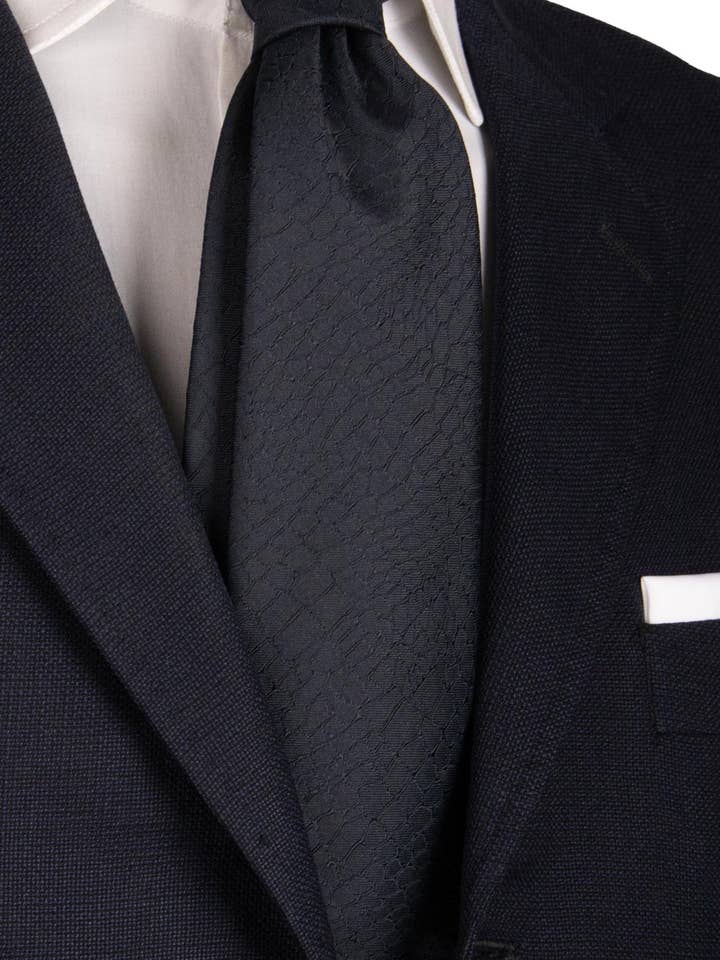 Ceremony Tie in Blue Silk with Tone-on-Tone Pattern CY6657 for wholesale by Graffeo Cravatte