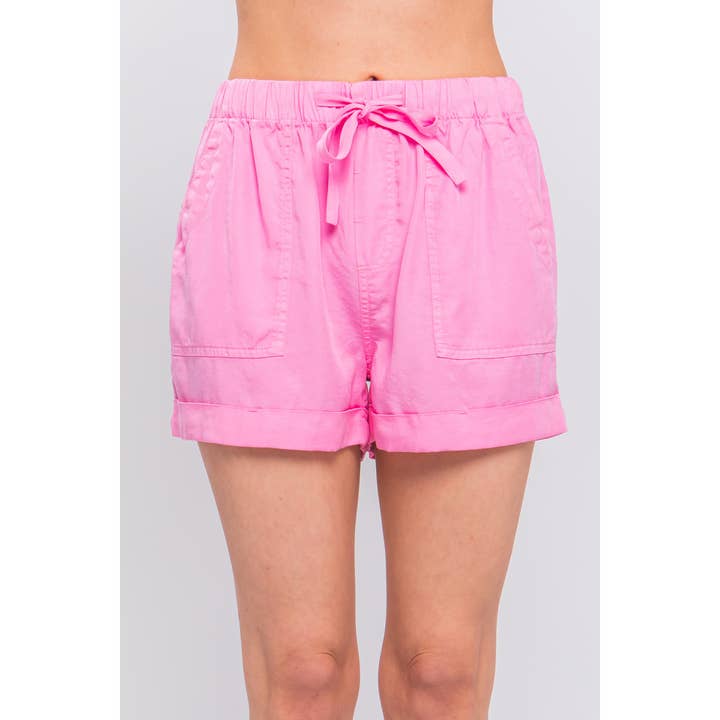 Paperdoll - Wholesale Shorts - Women's - Woven Solid Drawstring Shorts