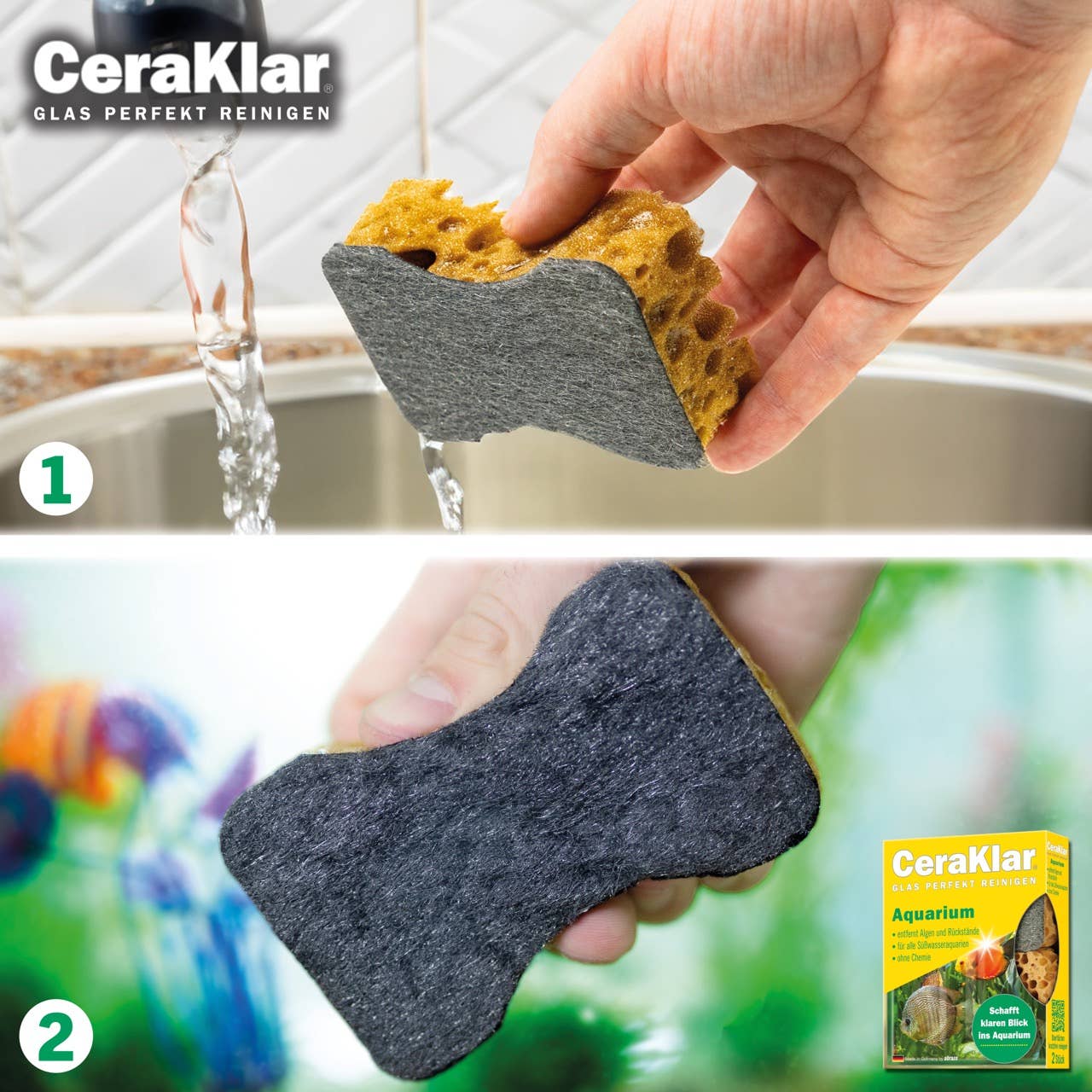 abrazo - Wholesale Cleaning Sponge - abrazo CeraKlar Aquarium - 2 sponges, removal of algae4