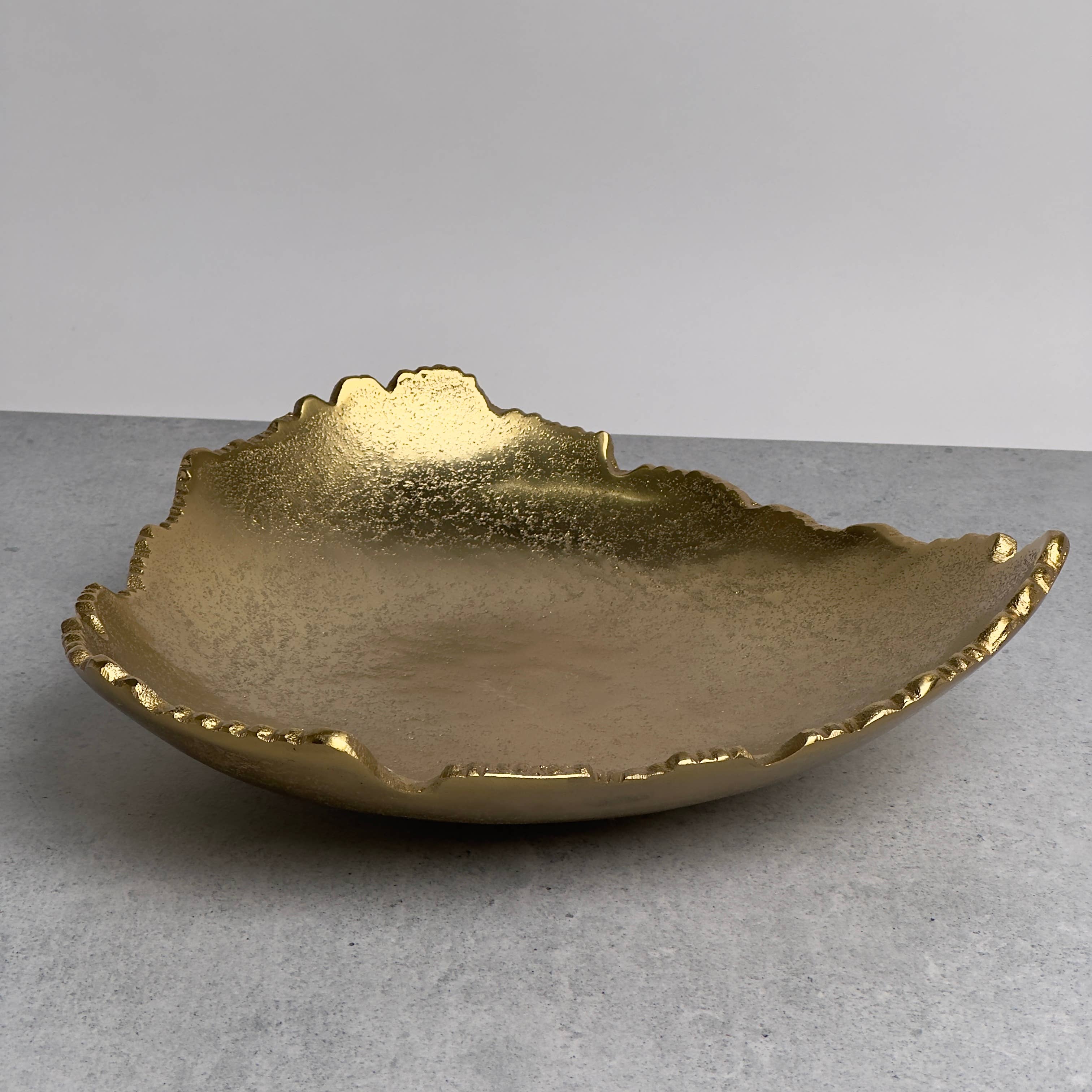 India Handicrafts Inc - Wholesale Decorative Plate/Dish/Bowl - Golden Torn Texture 3-Point Bowl7