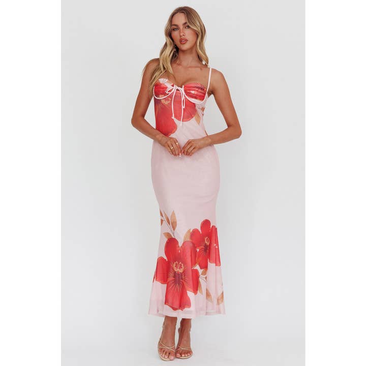 SLEEVELESS FLORAL PRINT MAXI DRESS / ST4017H12 for wholesale by One and Only Collective