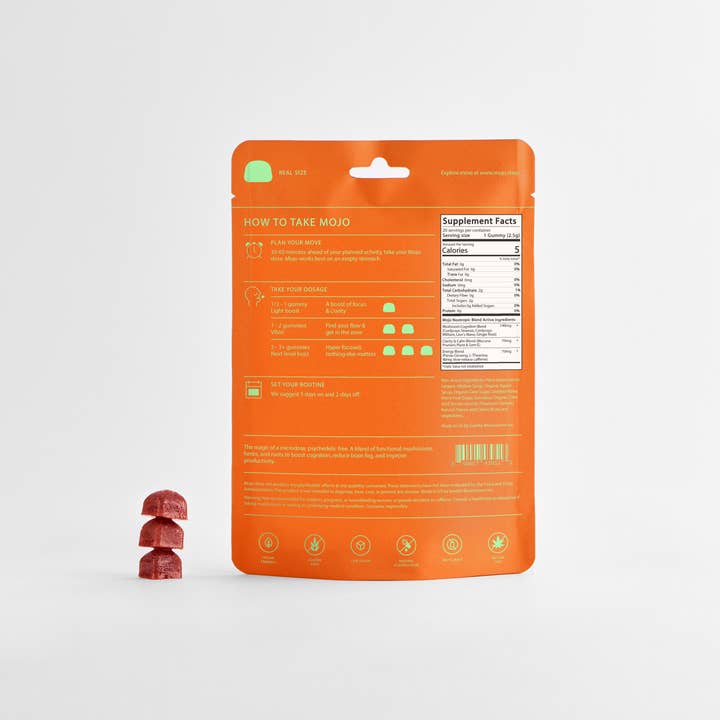 Mojo Gummies - Wholesale Oral Supplement/Vitamin - Brain Boosting Gummies, Strawberry Tangerine