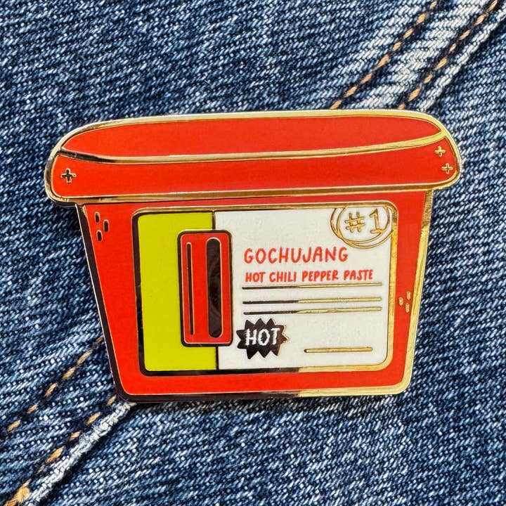 Gochujang Enamel Pin for wholesale by Happy Little Paper Co