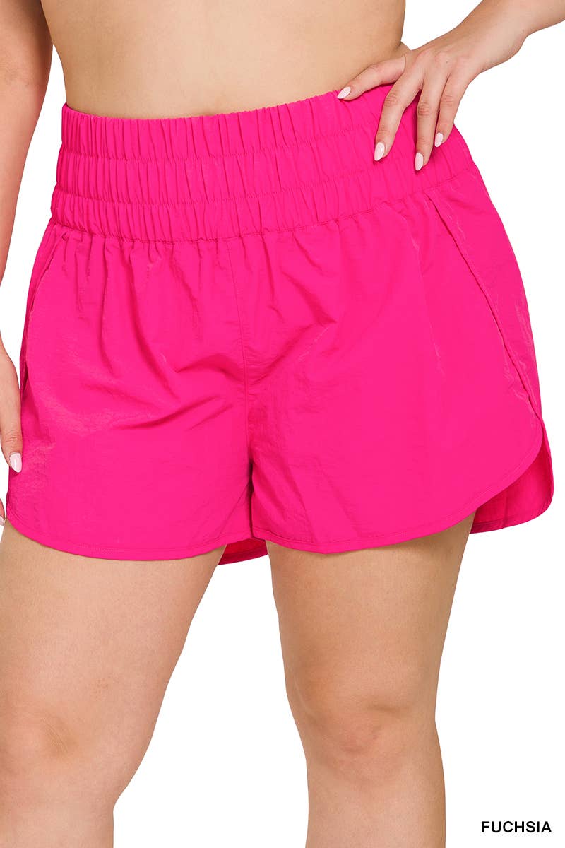 YELLOWGOLD  .._ PLUS SIZE Windbreaker shorts w/ back mesh pocket for wholesale on Faire15
