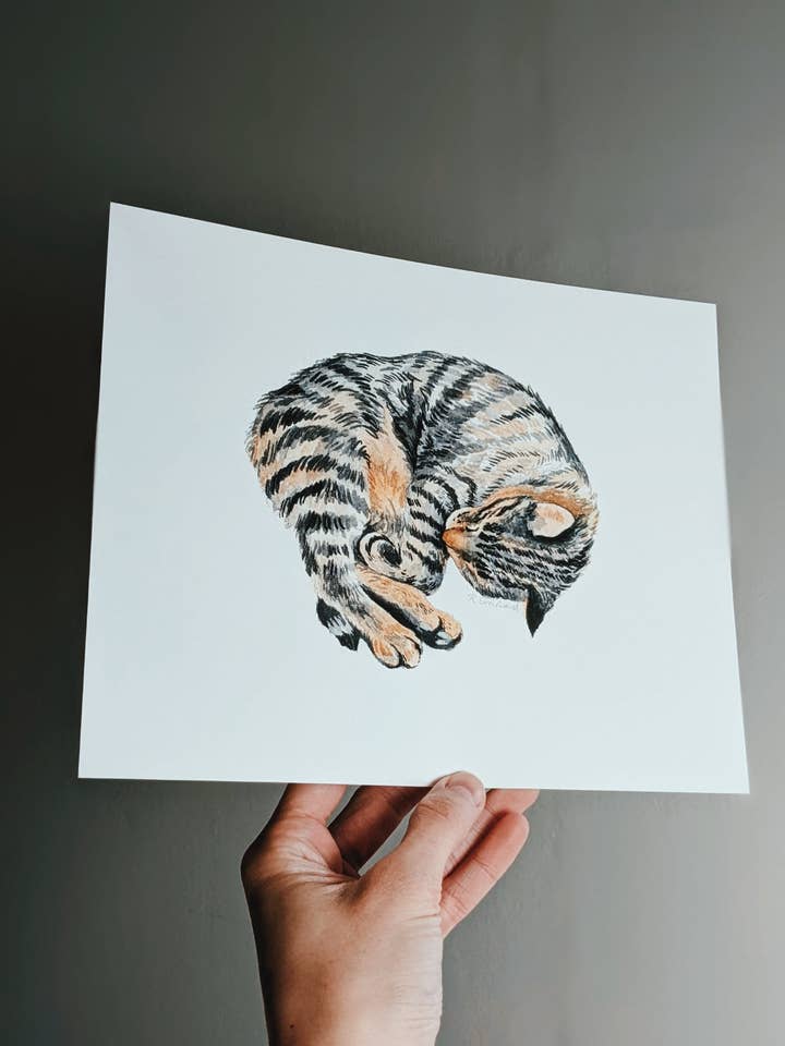 Flopped Kitty 3 - Kunstdruck für den Großhandel von Kim Everhard Art