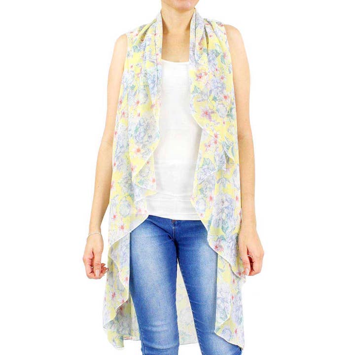 Spring Summer Flower Printed Round Vest for wholesale by Shopping2help