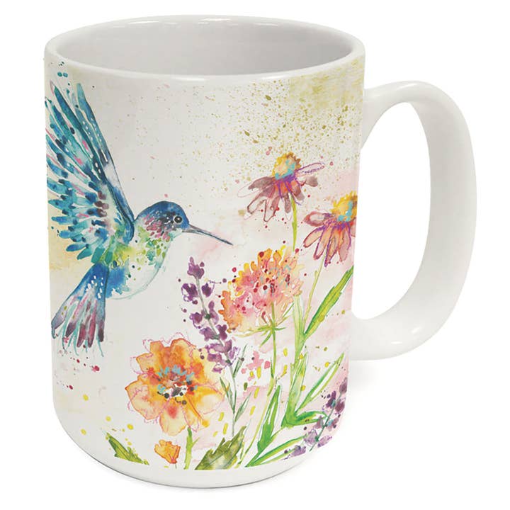 Tazza decorativa in ceramica "Fanciful Flight" da 15 oz. per la vendita all'ingrosso da parte di CounterArt/Highland Home/Thirstystone