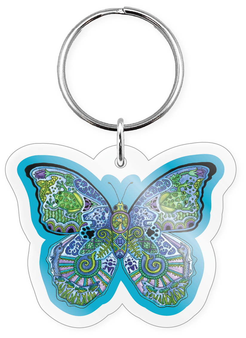 Morris Magnets - Wholesale Keychain - Unisex - Keychain - Earth Art Blue Morpho0