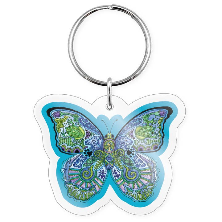 Morris Magnets - Wholesale Keychain - Unisex - Keychain - Earth Art Blue Morpho