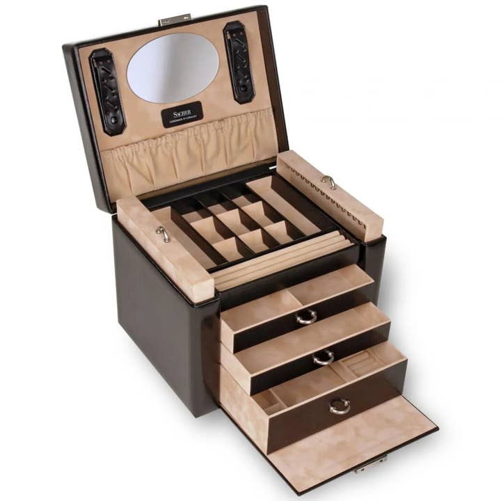 Royaume de la Boîte – Großhandel Schmuckschatulle/-Organizer – Große Schmuckschatulle aus Leder - Marta