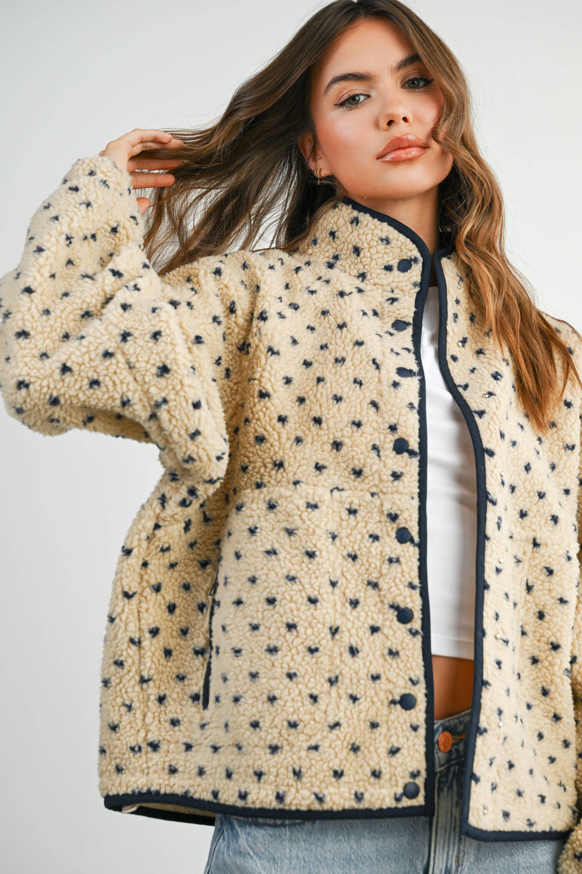 BUTTERMELON - Wholesale Jacket - Women's - High Pile Fleece Puffer Jacket - BMJ783137