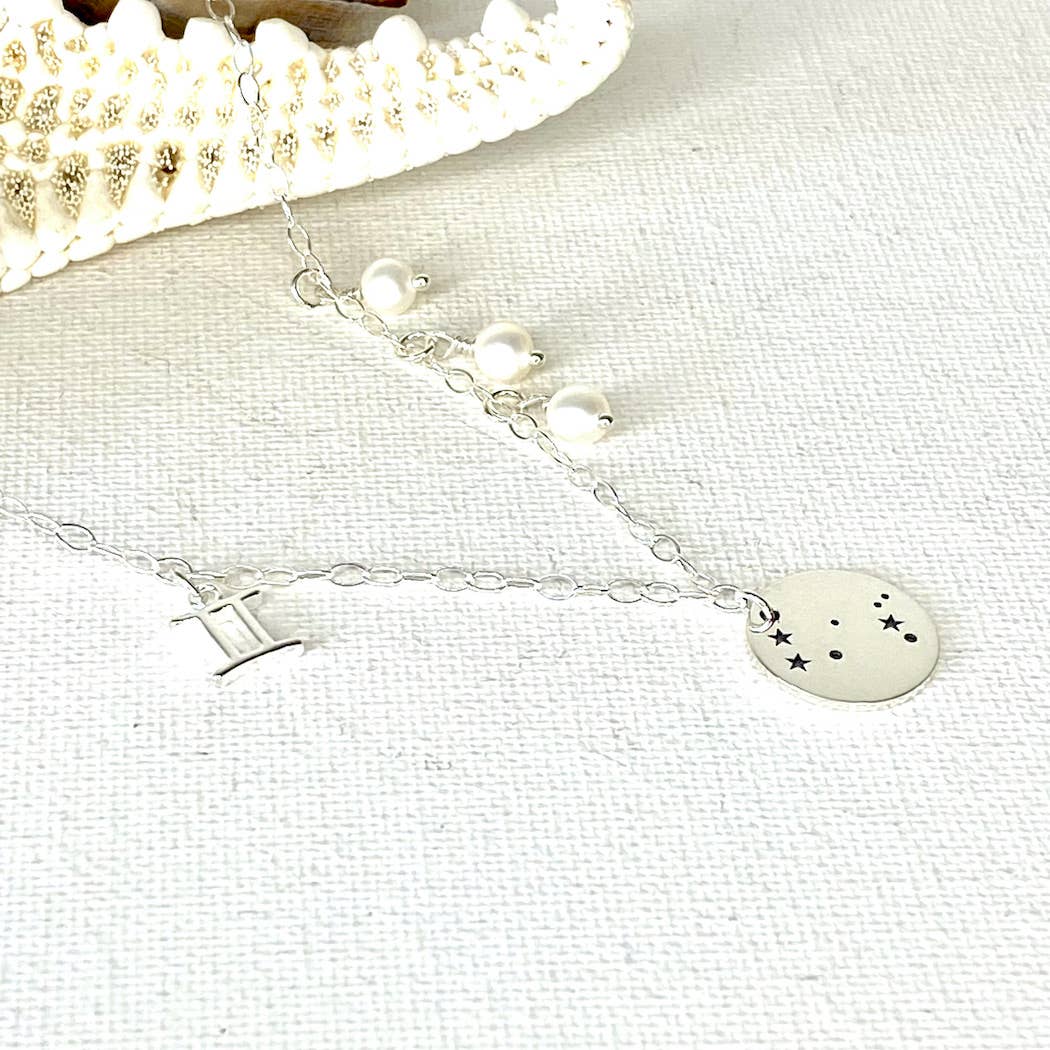 Jackie Gallagher Designs - Handmade Coastal Jewelry – wholesale Pendant/charm necklace – Zodiac & Constellation Sterling Silver Necklace8