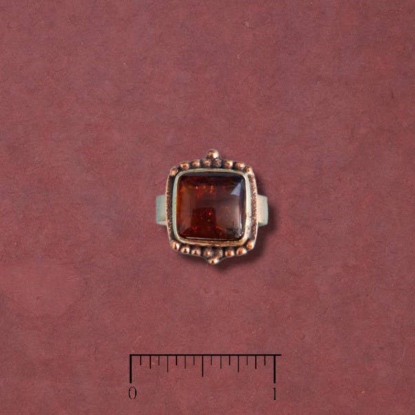 Amber Copper Cushion Ring for wholesale by Tidepool