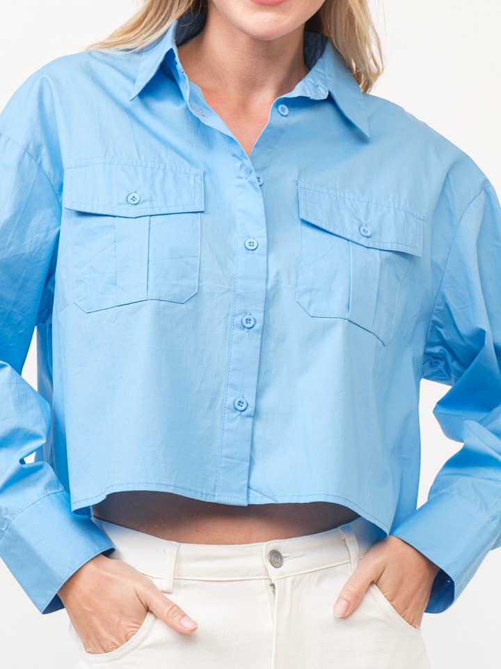 Chemise courte en coton à boutons-HT0146C pour la vente par Hersy