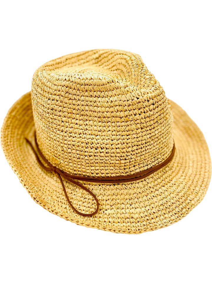 The Santa Fe - Raffia Fedora Hat for wholesale by Chloe Alexis