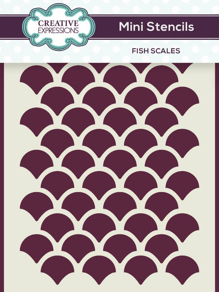 Creative Expressions Mini Stencil Fish Scales 4.0x3.0 for wholesale by Ecstasy Crafts Distributing