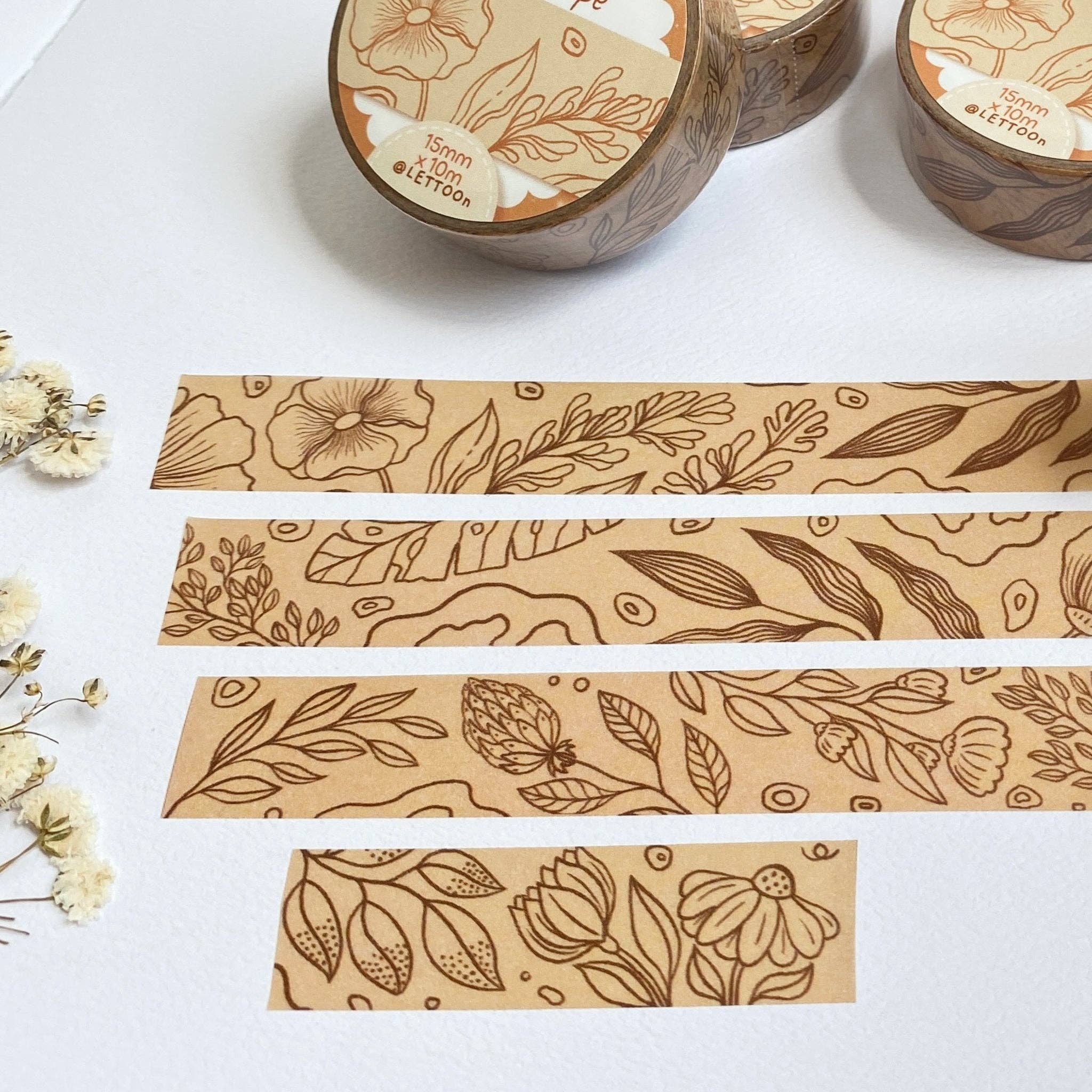 Lettoon – Großhandel Washi-Tape – Washi-Tape - Leichtes Blumenmuster1