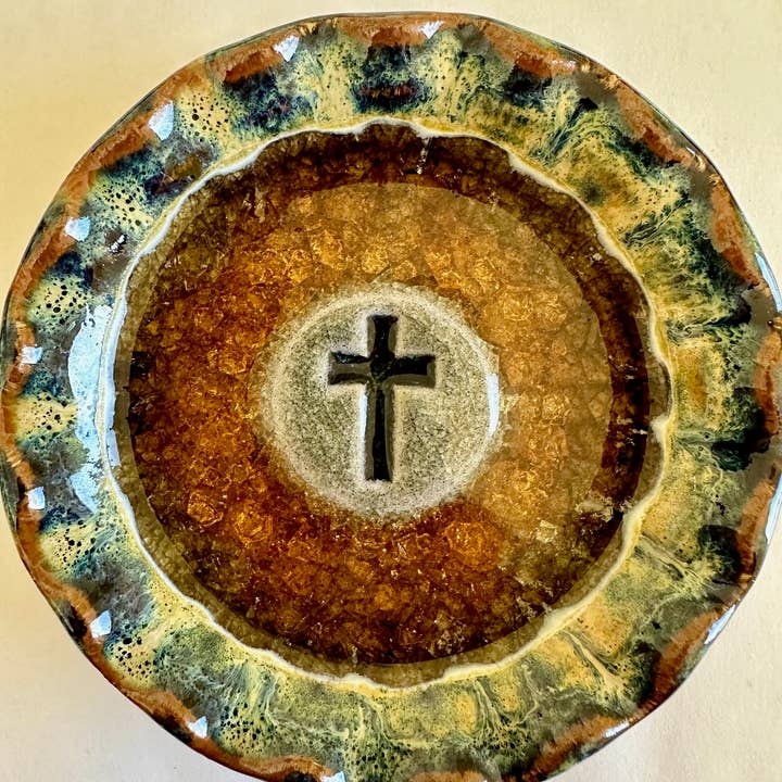 Down to Earth Pottery - Wholesale Decorative plate/dish/bowl - Icon Dish Cross0
