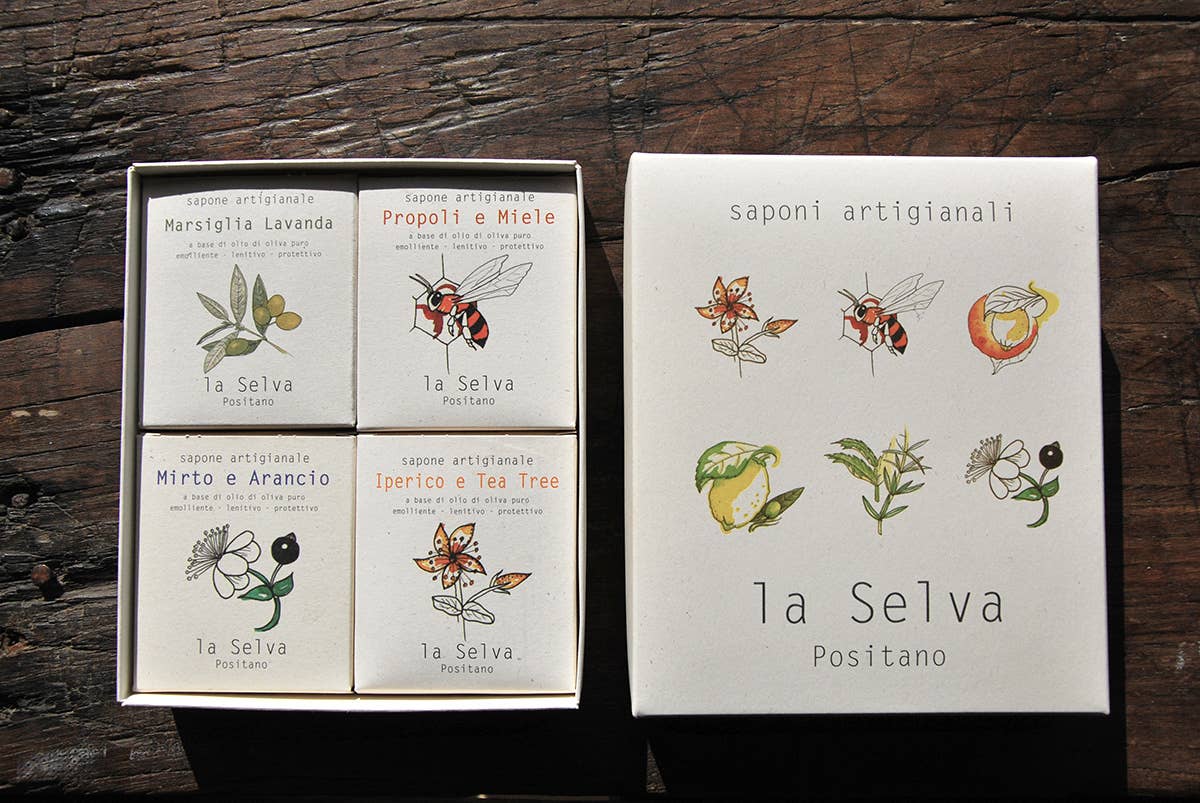 La Selva Positano Cosmetici Naturali – sabonete sólido por atacado – Caixa-presente com 4 sabonetes6