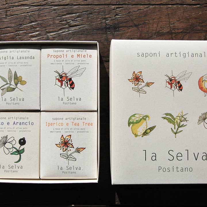 La Selva Positano Cosmetici Naturali – sabonete sólido por atacado – Caixa-presente com 4 sabonetes6