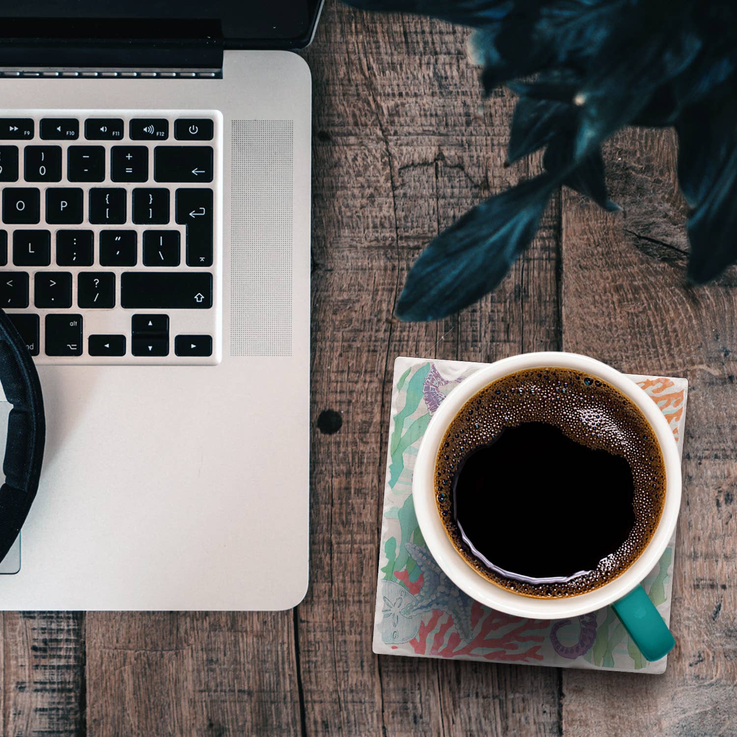 Conimar Promotions - Wholesale Coasters - "Salt & Sea-Seahorse" Single Absorbent Tumbled Tile Coaster1