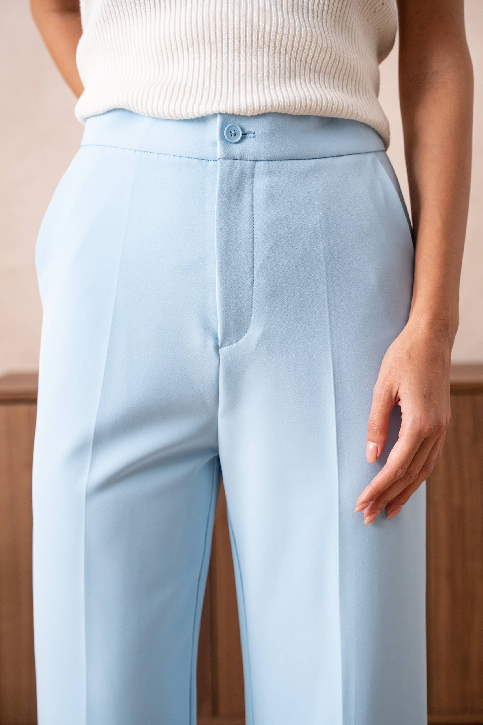 Attentif Paris - Vente Pantalon – femme - [Timeless] Pantalon unie coupe droite47