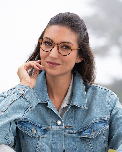 Blue Planet Eco-Eyewear - Wholesale Eyeglasses - Women's - BP20842 Logan -  Soft Honey Tort - Blue Light Filtering Lens1