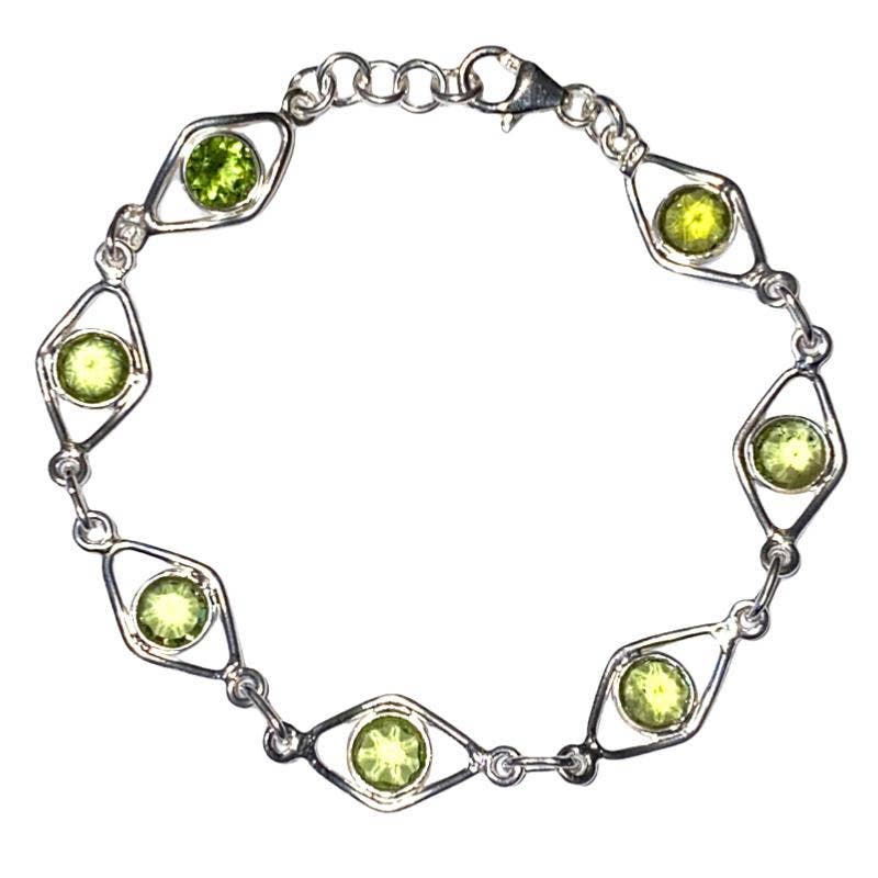 La Boîte à Cailloux – Großhandel Glieder- & Kettenarmband – Peridot-Armband Indien AA Silber 9250