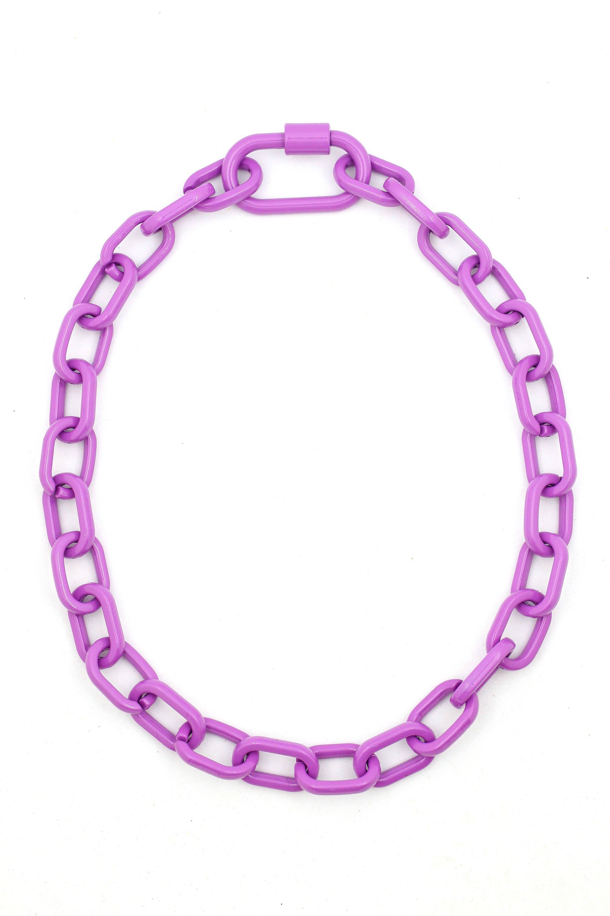 Woman Shops World - Wholesale Link & Chain Necklace - Luxe Link Enamel Chain Necklace, Assorted Colors6