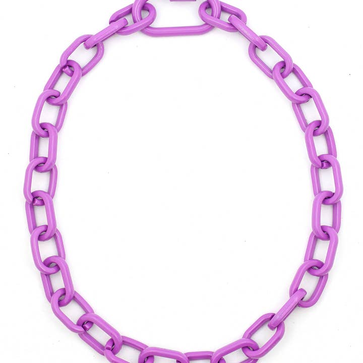 Woman Shops World - Wholesale Link & chain necklace - Luxe Link Enamel Chain Necklace, Assorted Colors6