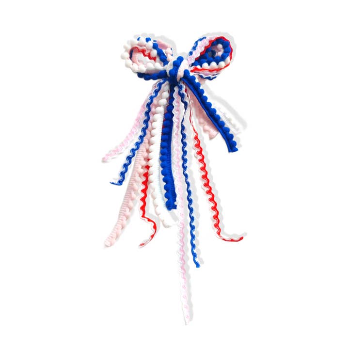 American Girl Messy Ribbon Bow w/ Clip for wholesale by Pretty in Pink Bows