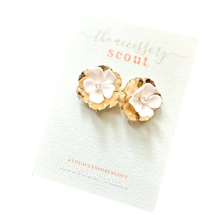 Ellen Flower Earrings for wholesale by THE ACCESSORY SCOUT
