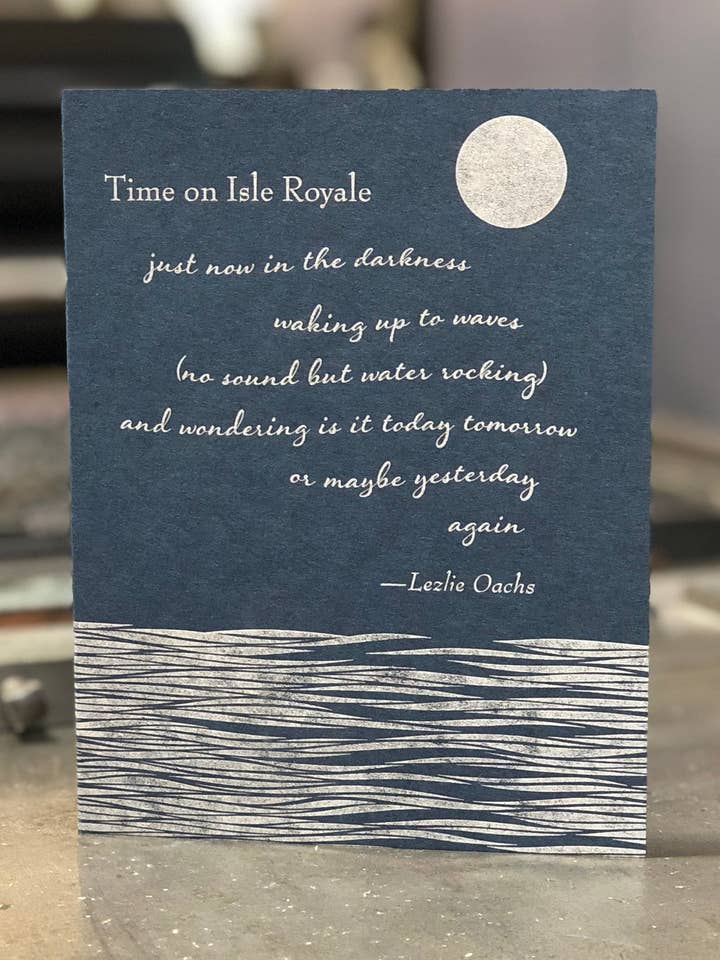 Poetry -- Isle Royale for wholesale by Warrior Printress Letterpress and Design