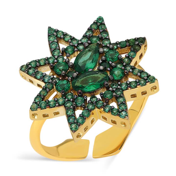 Stjerne Ring - Grøn for engroshandel hos JCM London