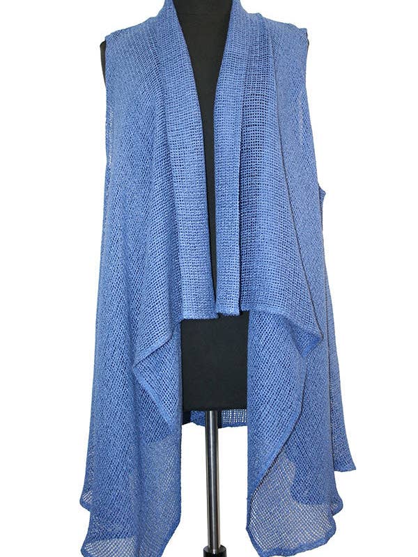 Gilet in Rete Boucle - Blu Mediterraneo per la vendita all'ingrosso da parte di Kavita