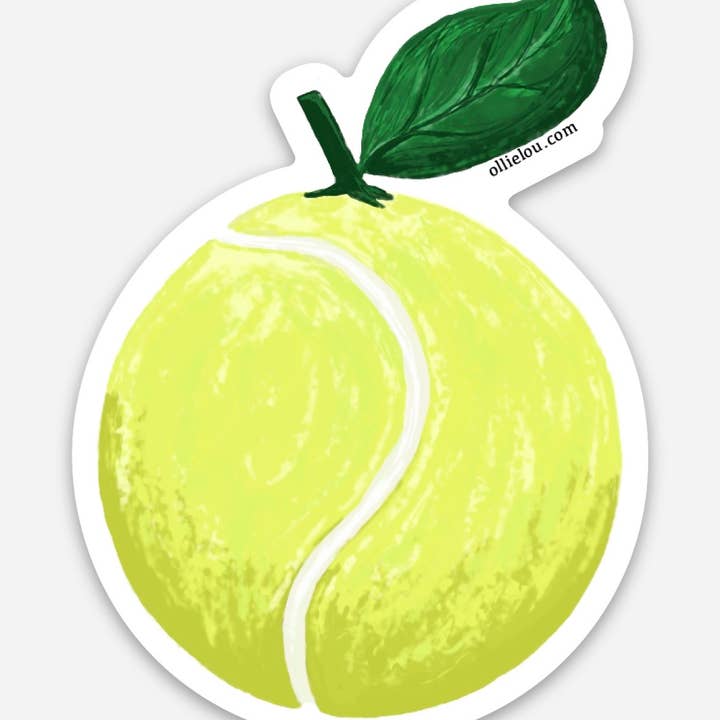 Lemon Tennis Ball Vinyl Sticker for wholesale by Ollie Lou Designs