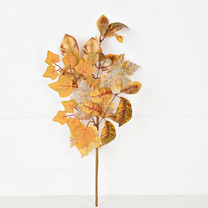 Impressive Enterprises, Inc. - Wholesale Artificial Flowers - 530225- 18in Spray-Mix Late Autumn Leaves-