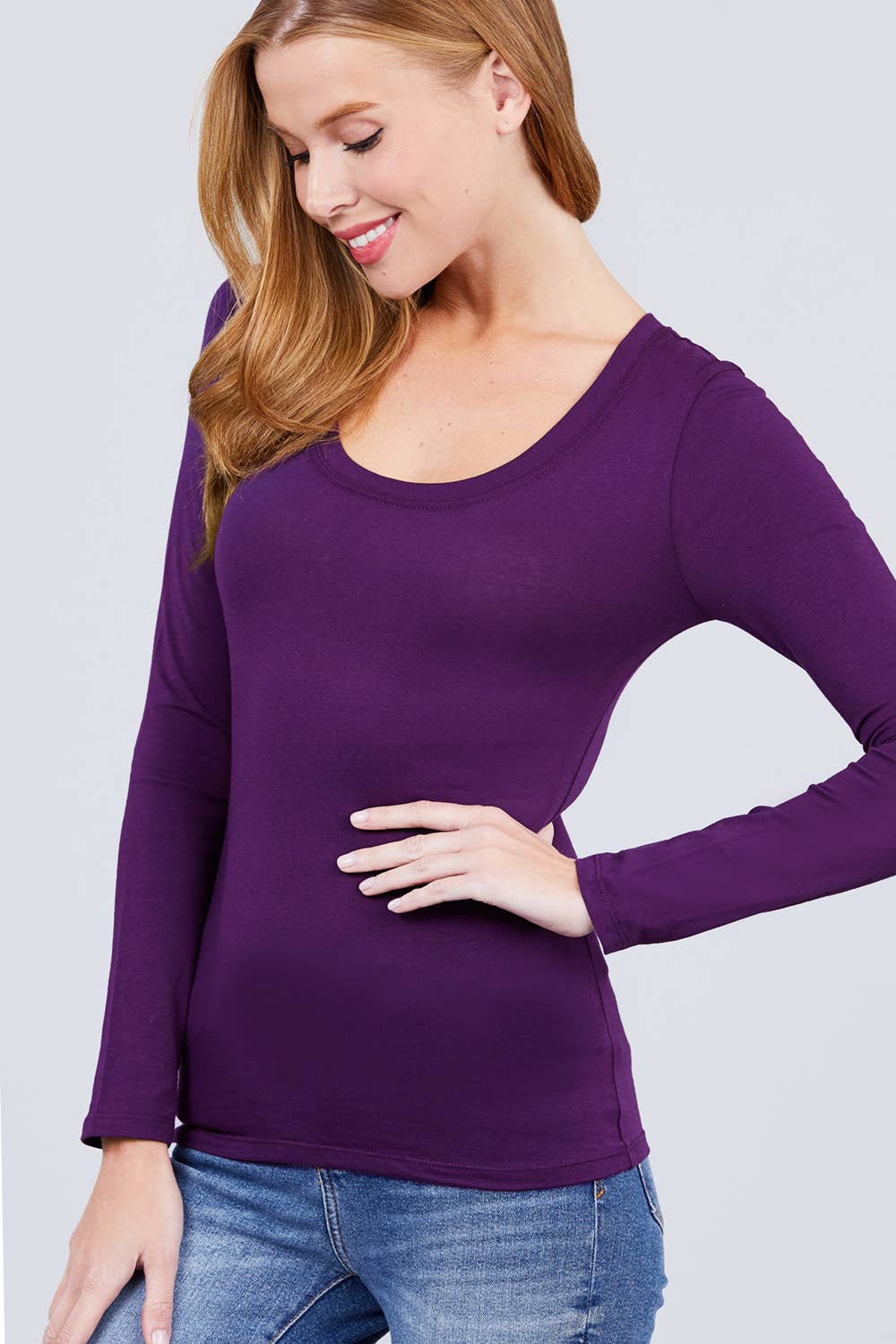 Active Basic | Active USA - Wholesale Knit Top - Women's - Long Sleeve Scoop Neck Top7