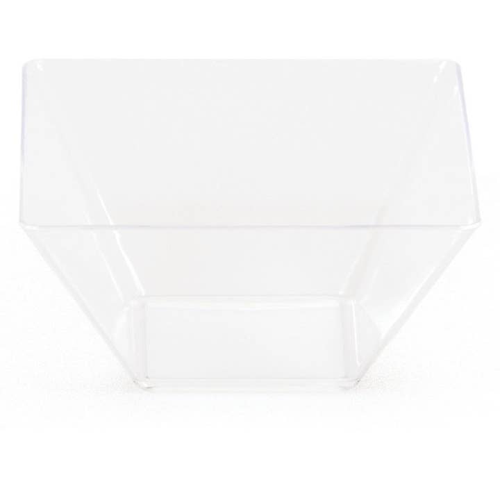 KT Supply - Wholesale Disposable Plate - Trendware 3 1/2" Clear Plastic Square Bowls, Case of 96